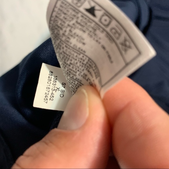 MENS VINTAGE NIKE CENTER CHECK POLYESTER NAVY TEE SHIRT SIZE XL CLEAN NO SNAGS - Picture 6 of 7